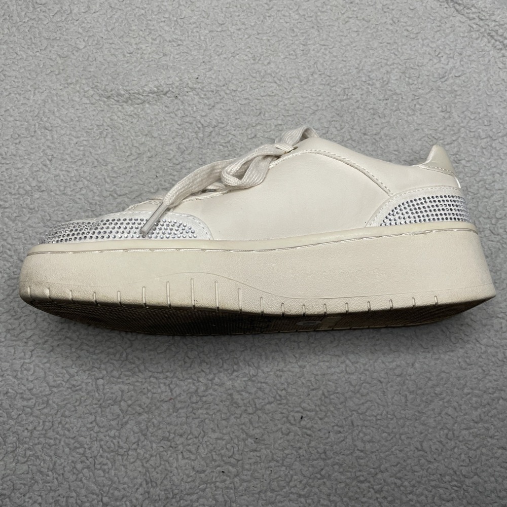 Guess Women's Platform Sneaker Off-White Size 6 Sparkle Lace-up Logo - Picture 5 of 12